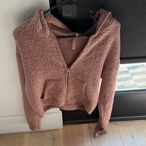 Skims Cozy Women's Hooded Jacket in Brown Size L/XL